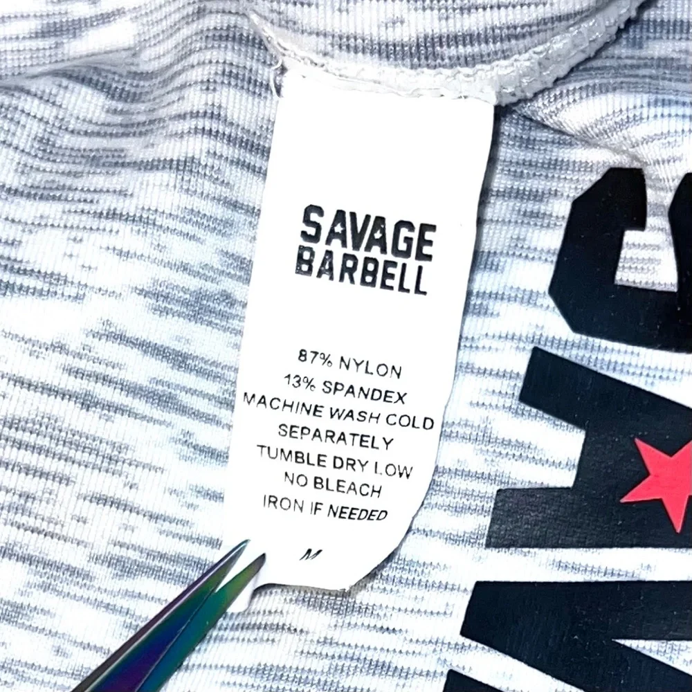 🚫SOLD! 🏋🏻‍♀️•NWOT |•SAVAGE BARBELL•| 🏋🏻‍♀️ Heathered Capri Leggings - Picture 9 of 11